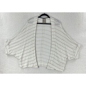 Dolan Cardigan Sweater Womens Size XS/S Ivory Striped Dolman Sleeve Open Front‎